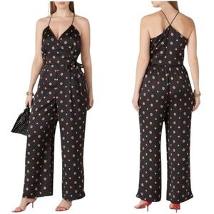 Scotch & Soda Maison Starwatcher Printed Satin Jumpsuit Black Size XL